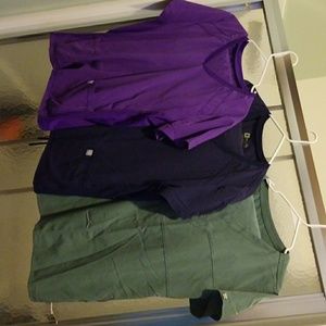 3 sets pants and tops scrubs